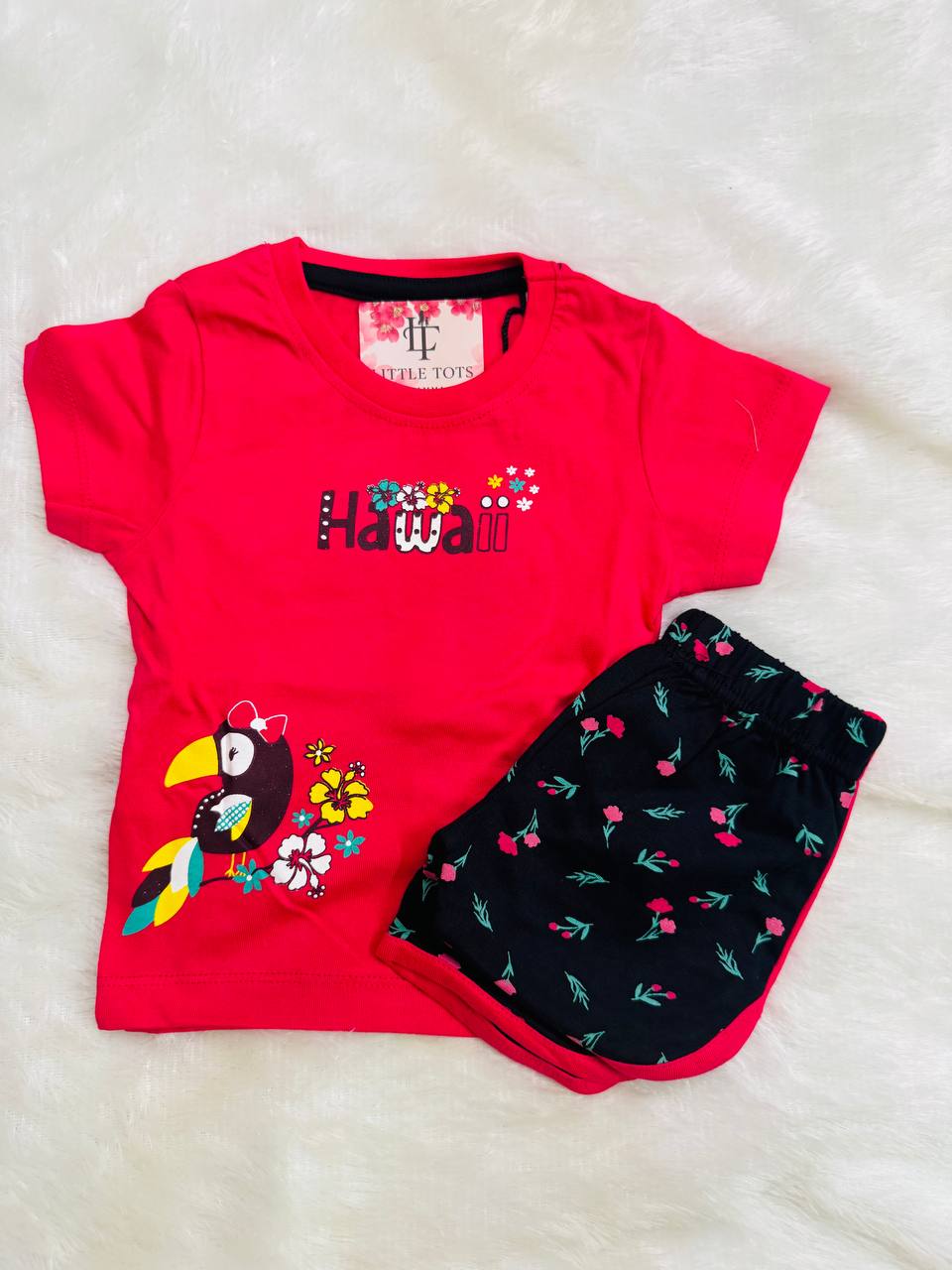 Hawaii Toucan Girls Cotton Dress Set