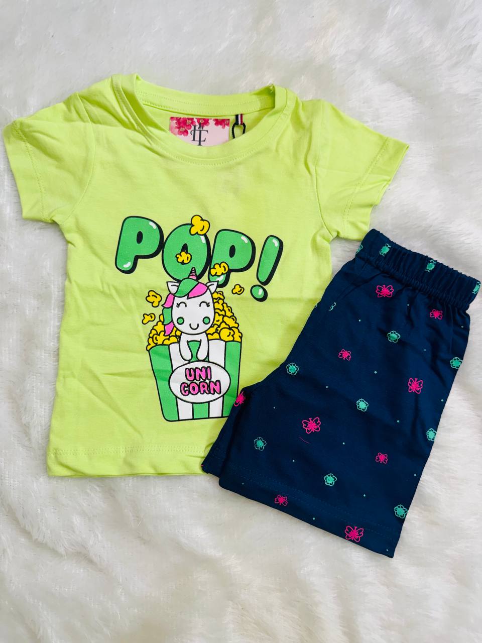 Pop Unicorn Girls Cotton Dress Set
