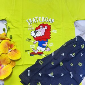 Kids "Wild & Play" Character Cotton T-Shirt and Shorts Set